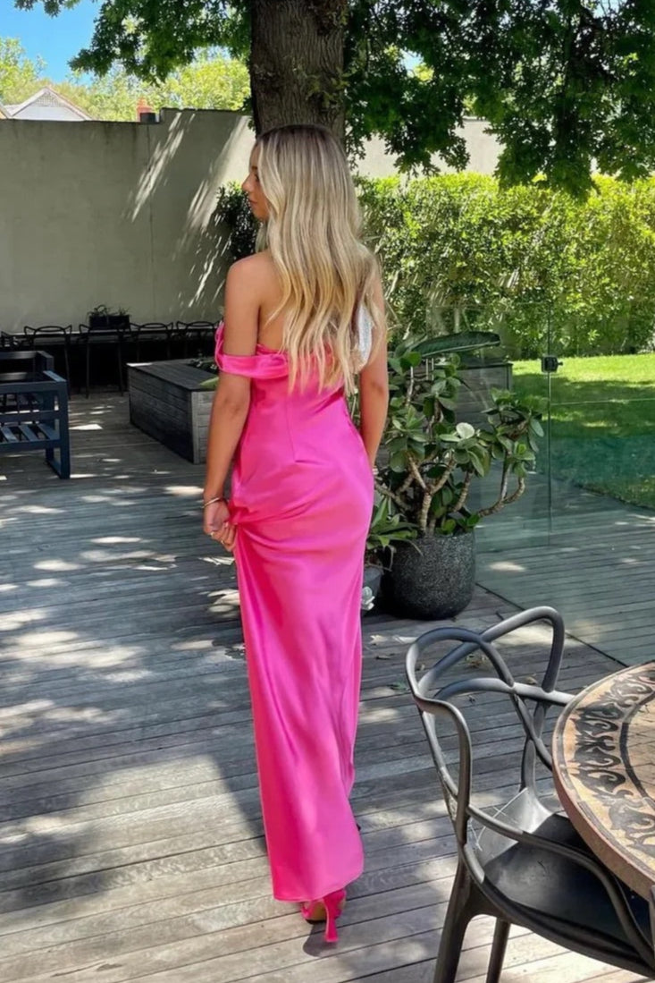 NATALIE ROLT MONICA GOWN NEON PINK SIZE 8