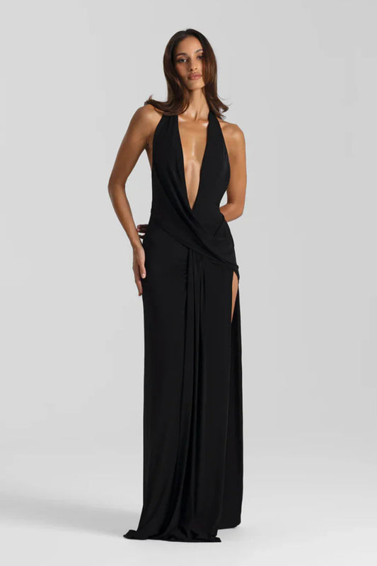 NATALIE ROLT WINONA GOWN IN BLACK SIZE 8