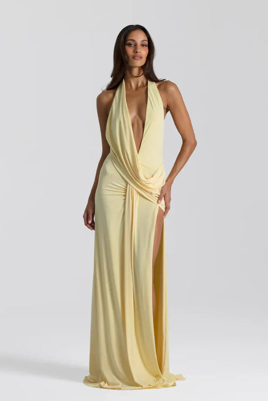 NATALIE ROLT WINONA GOWN IN LEMON SIZE 8