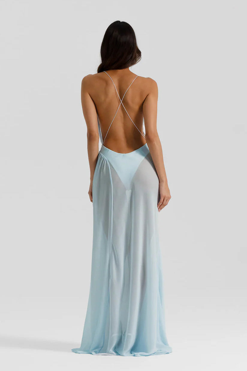 NATALIE ROLT AGNES DRESS ICE BLUE SIZE 8