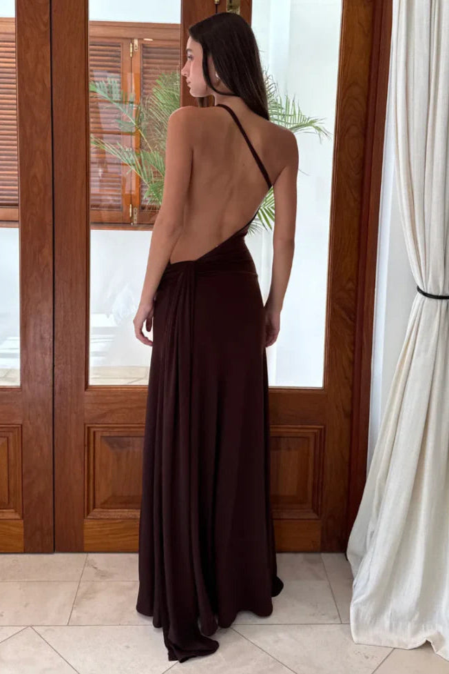 ANCE GRIA GAIA GOWN BROWN SIZE 8