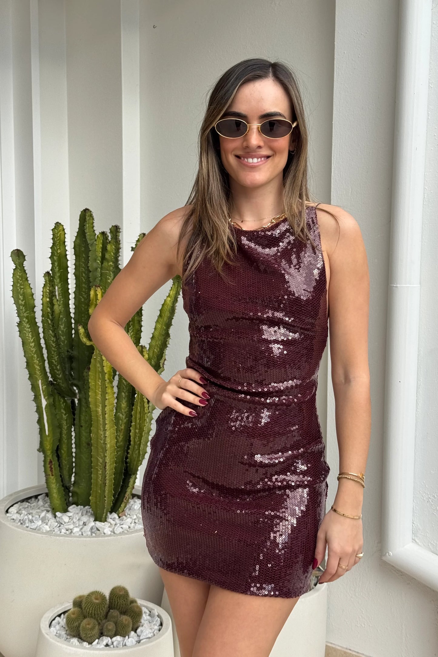 BEC & BRIDGE CELESTIA MINI DRESS PLUM SIZE 8