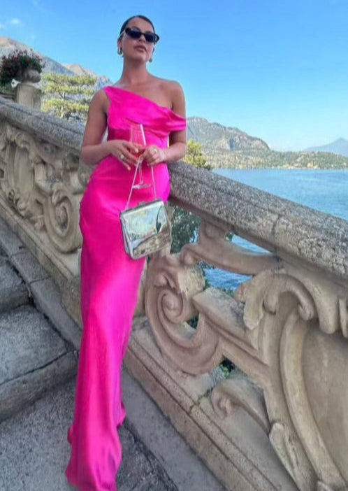 NATALIE ROLT MONICA GOWN NEON PINK SIZE 8