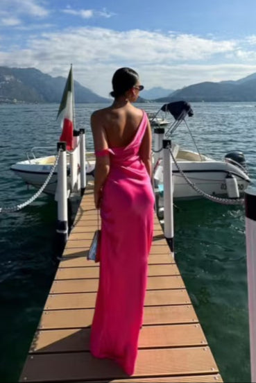 NATALIE ROLT MONICA GOWN NEON PINK SIZE 8