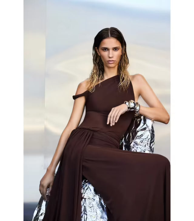 MISHA SISAL MESH DRESS ESPRESSO SIZE 8, 10