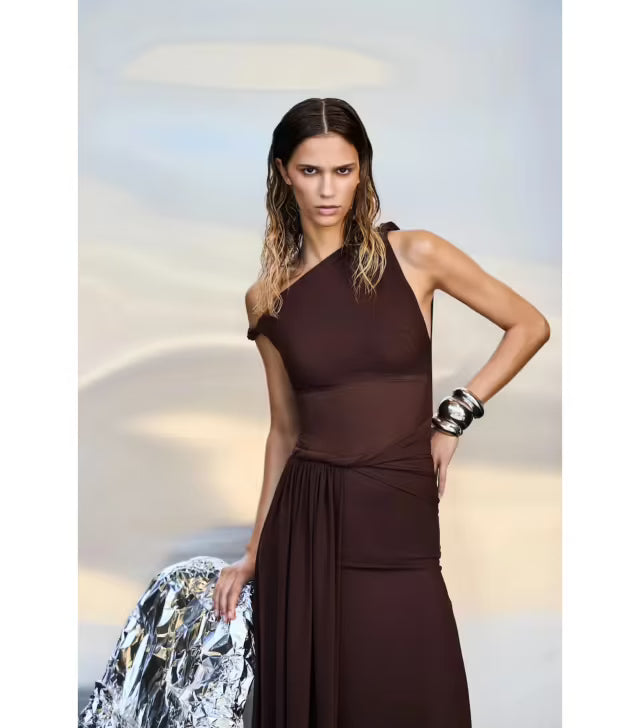 MISHA SISAL MESH DRESS ESPRESSO SIZE 8, 10