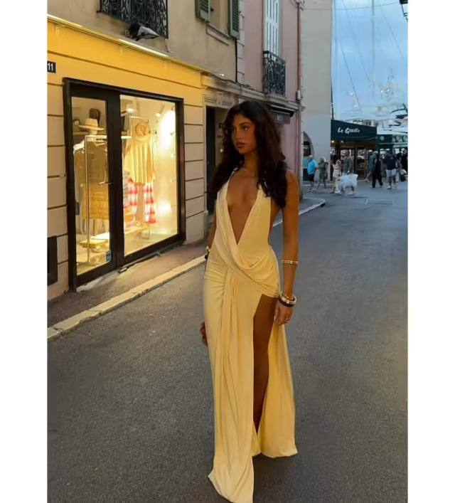 NATALIE ROLT WINONA GOWN IN LEMON SIZE 8