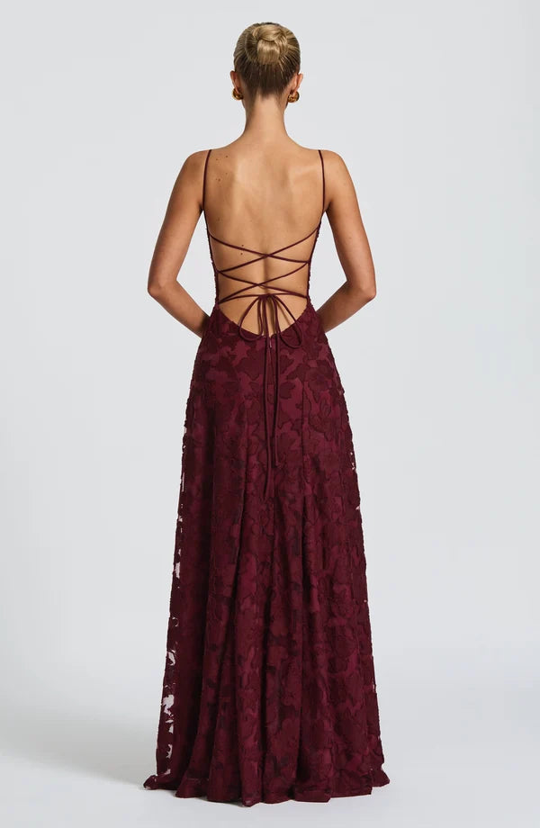 BABYBOO FRANCIS MAXI DRESS CHERRY LACQUER SIZE 8