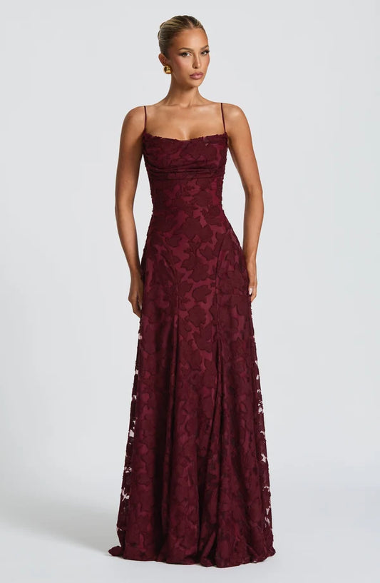 BABYBOO FRANCIS MAXI DRESS CHERRY LACQUER SIZE 8