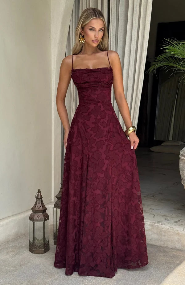 BABYBOO FRANCIS MAXI DRESS CHERRY LACQUER SIZE 8