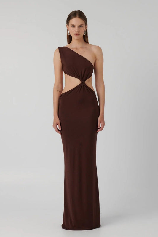EFFIE KATS HAWLYA GOWN DRESS COCOA SIZE 8