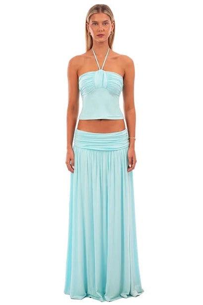 I AM DELILAH MARIELLA TOP AND SKIRT SET AQUAMARINE SIZE 8