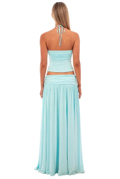 I AM DELILAH MARIELLA TOP AND SKIRT SET AQUAMARINE SIZE 8