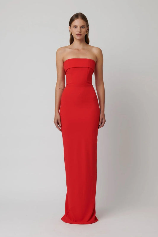 EFFIE KATS MONROE GOWN IN CHERRY RED SIZE 8