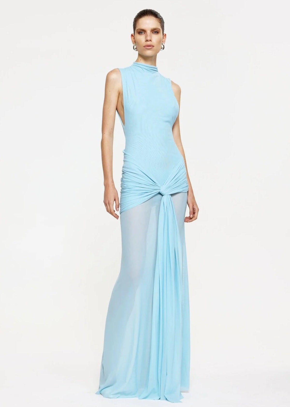 EFFIE KATS ROZA MAXI DRESS IN PALE BLUE SIZE 8