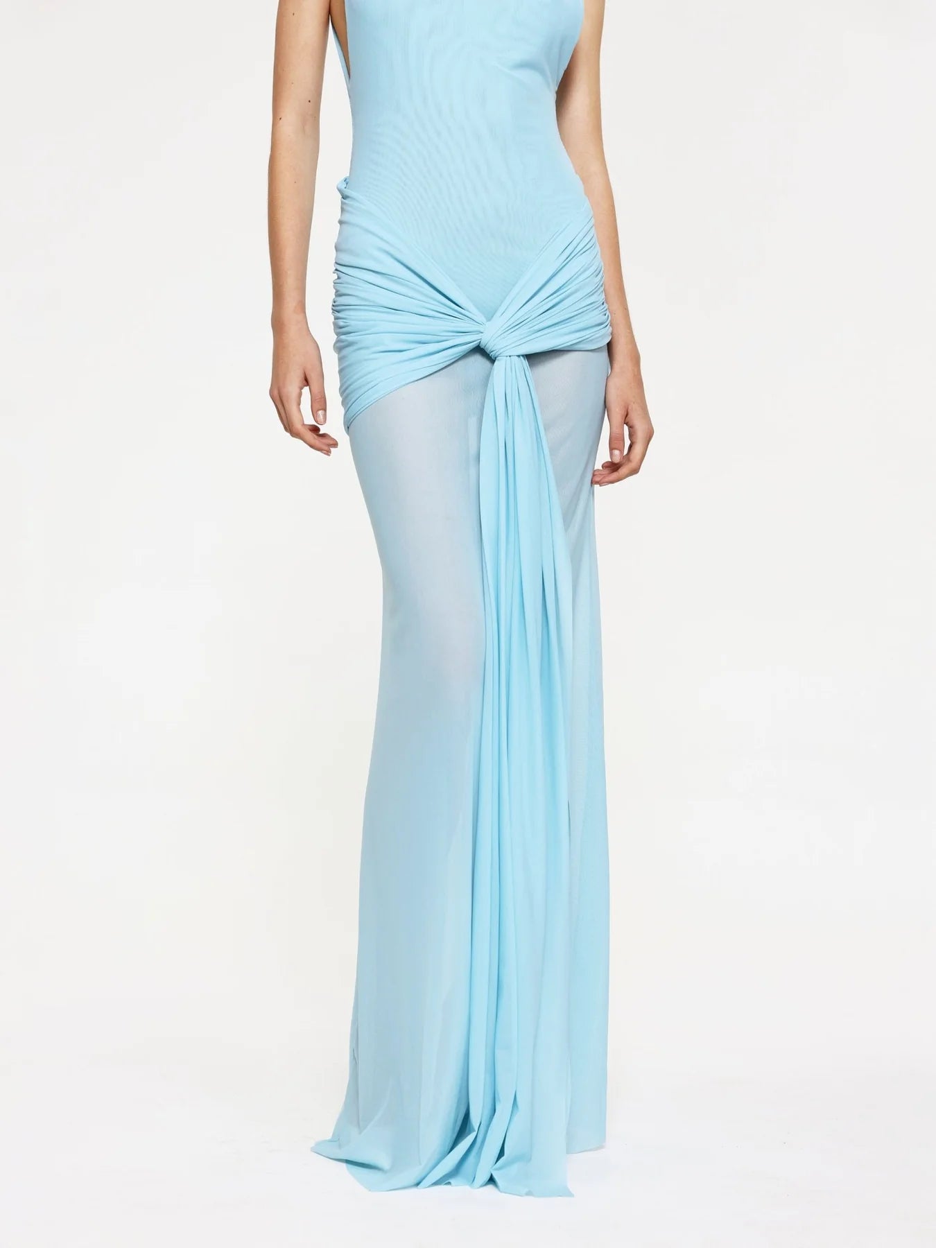 EFFIE KATS ROZA MAXI DRESS IN PALE BLUE SIZE 8